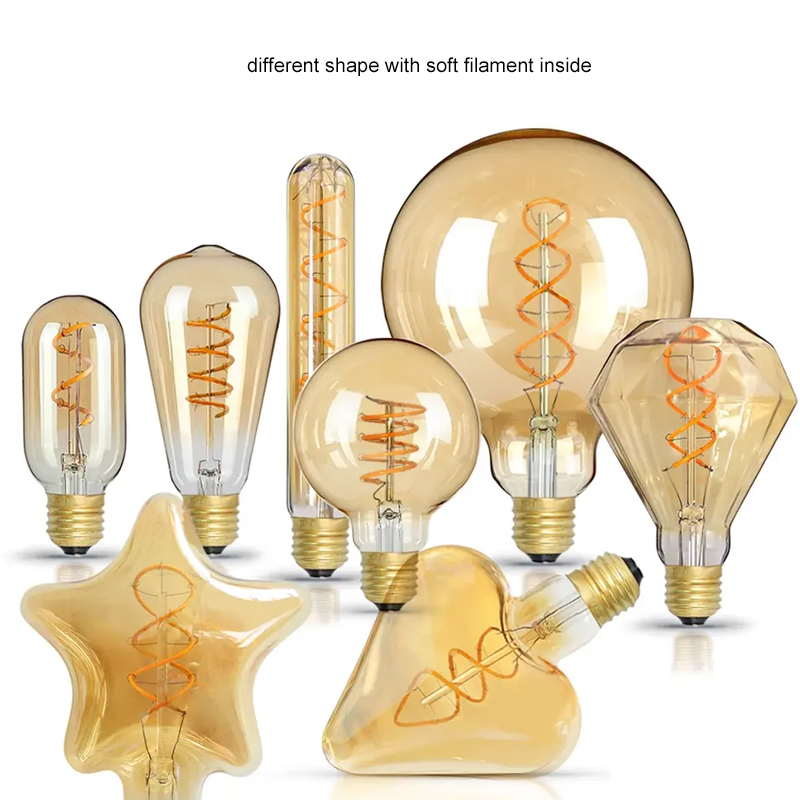 sprial filament bulb collection amber color