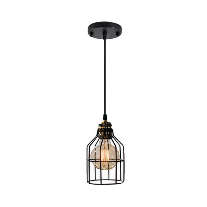 metal cage ceiling pendant light
