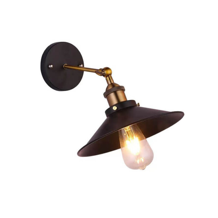 black shade wall light