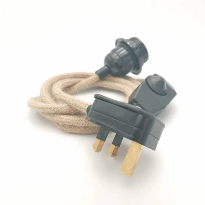 black uk plug lamp holder