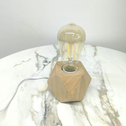 edison light wood stand