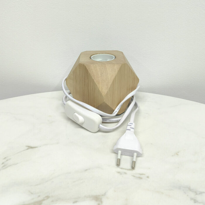 white cable wood stand