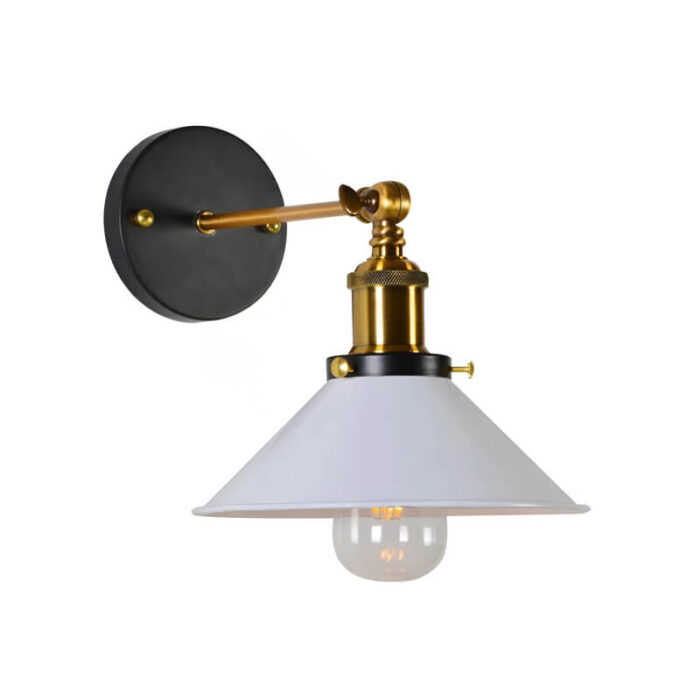 white shade wall light