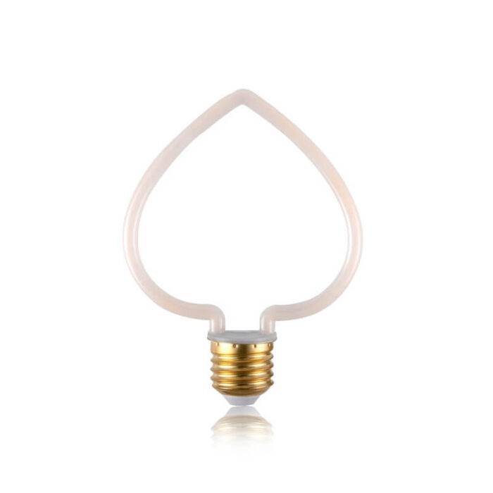 milky heart shaped led bulb