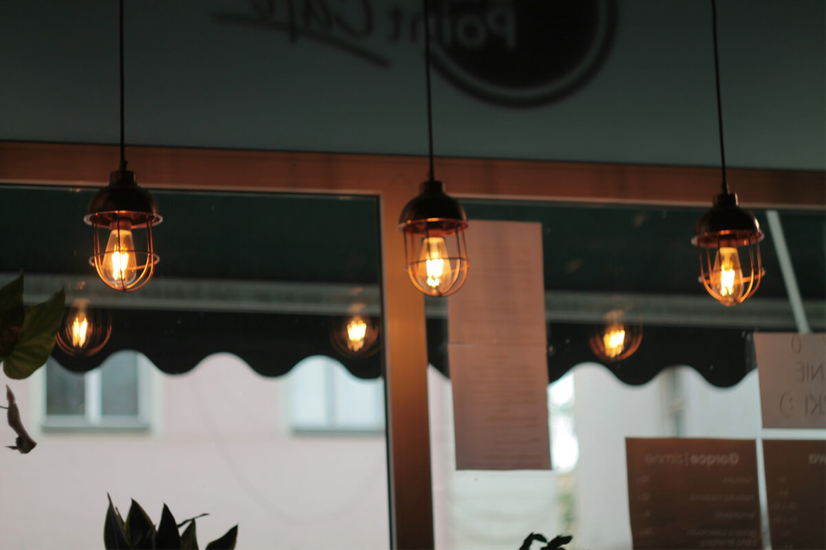 edison bulb with metal cage