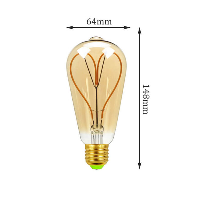 heart bulb edison light