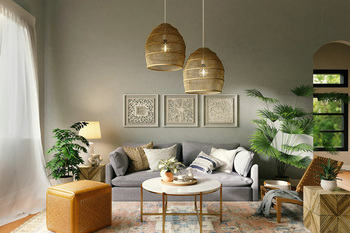 bamboo pendant light