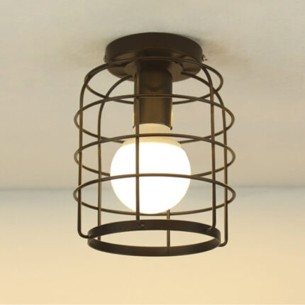 metal cage ceiling light