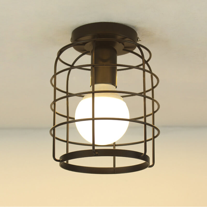 metal cage ceiling light