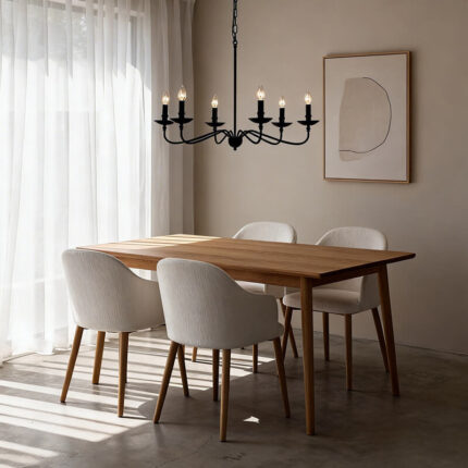 black dining room light fixture