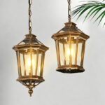 brass chandelier with edison bulb