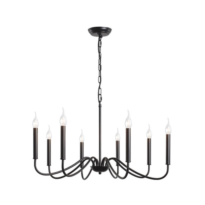 matte black chandelier
