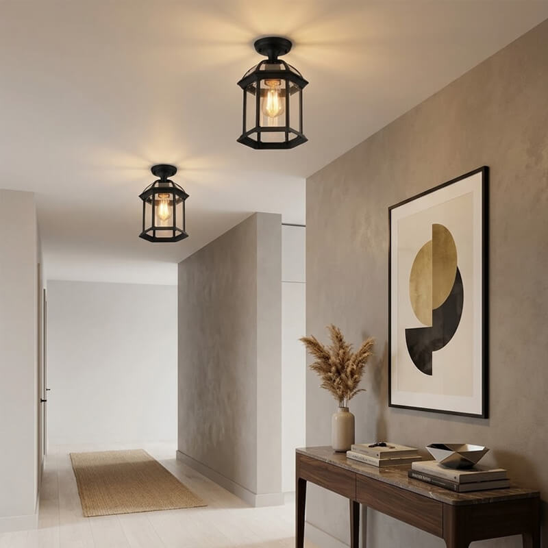 black ceiling lamp for corridor