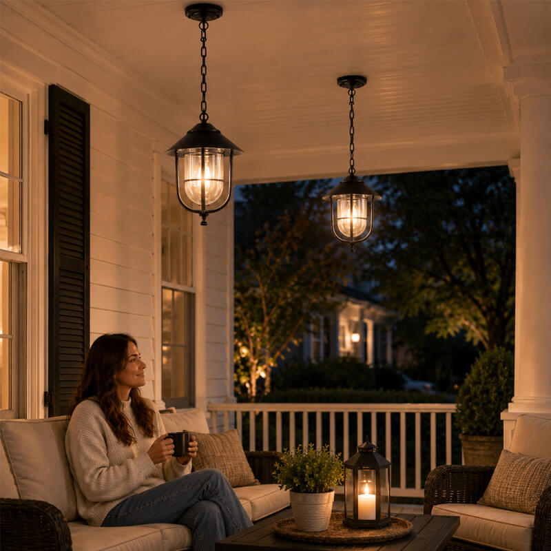 black shade light fixture