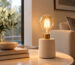 amber E26 LED filament bulb for table lamp