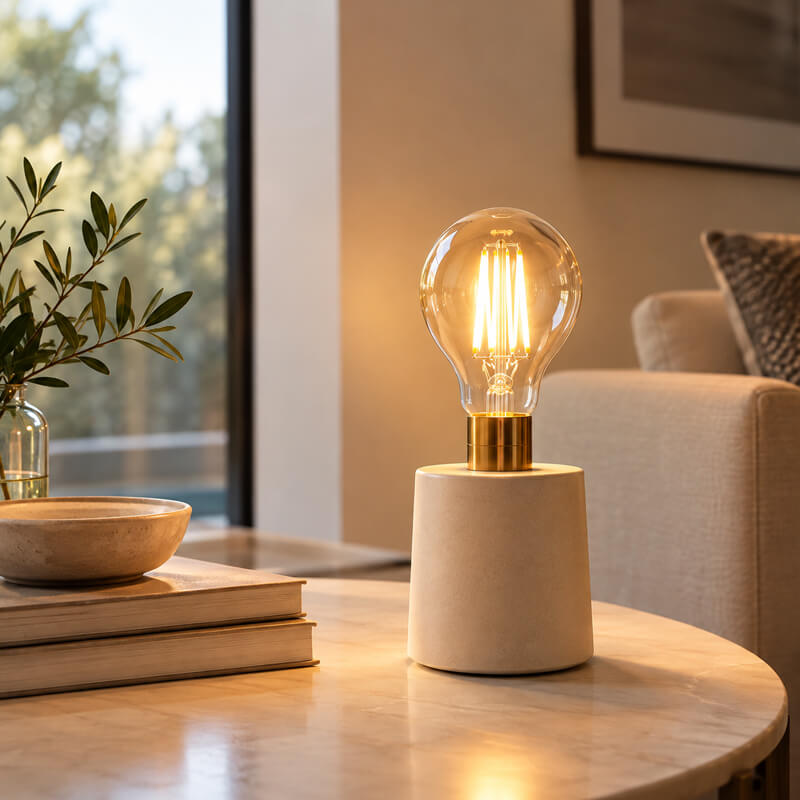 amber E26 LED filament bulb for table lamp