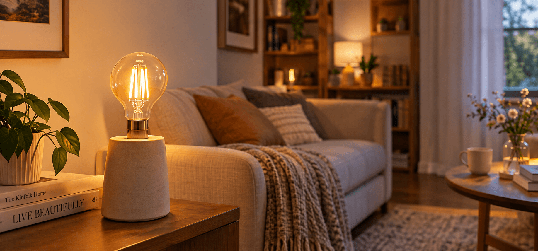 warm white a19 led filament bulb for living room