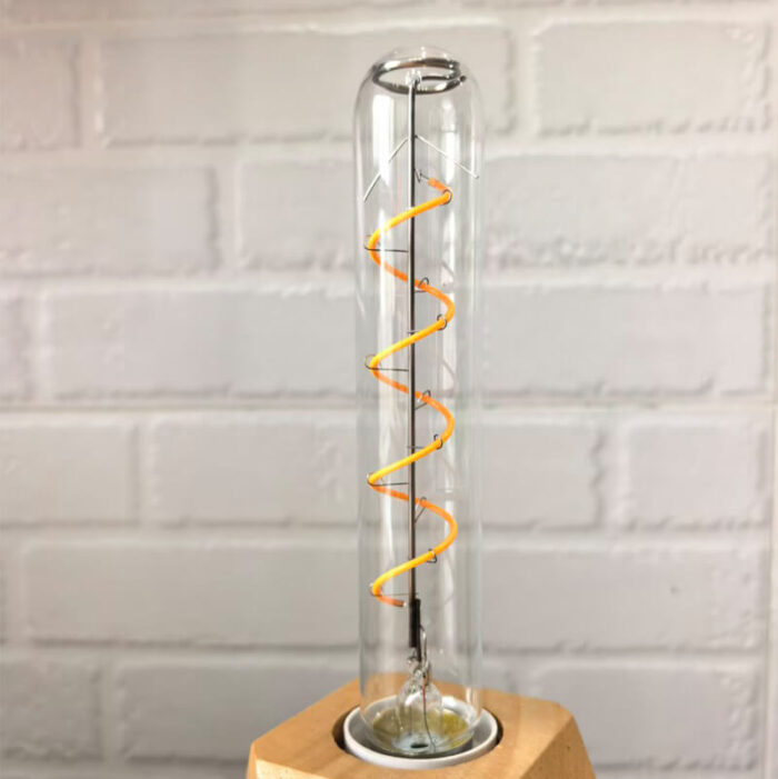 clear glass t185 led couved filament bulb