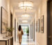 gold chain fabric pendant light for corridor