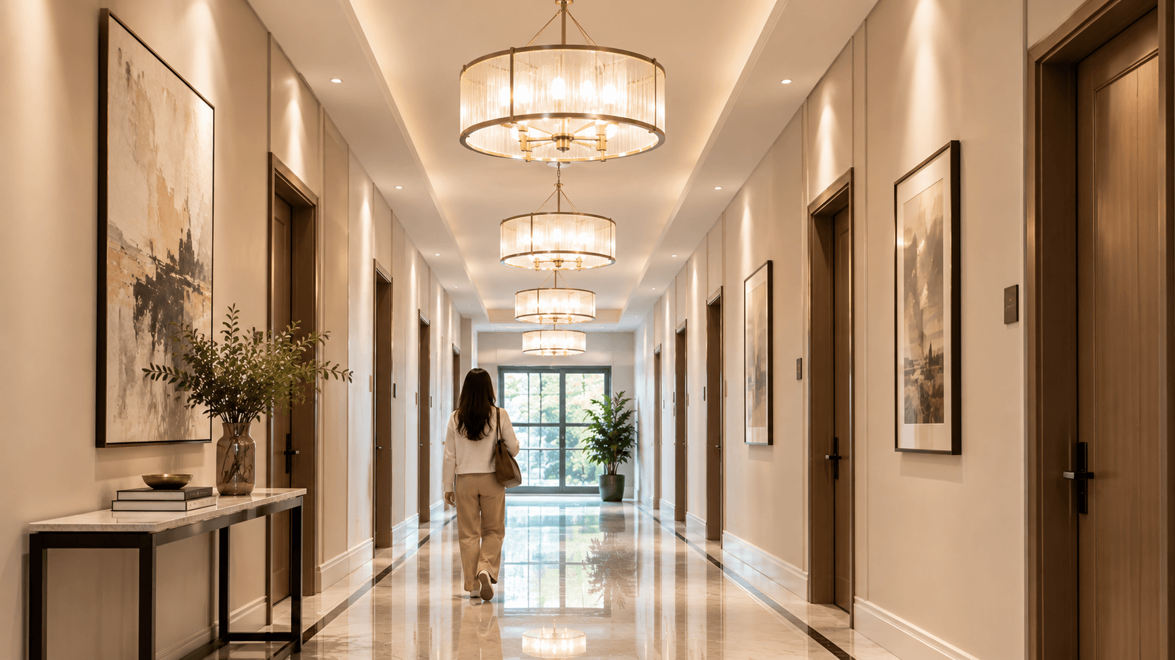 warm pendant light for aisle