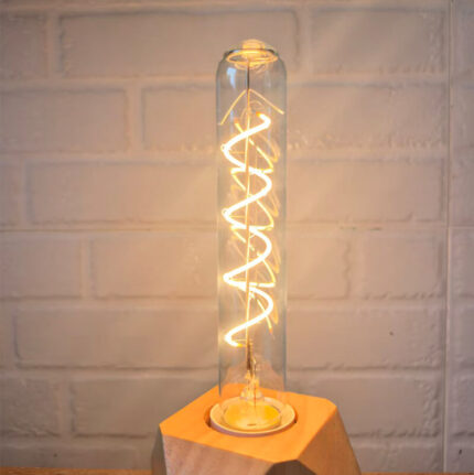 T30 185 clear glass LED bulb with flexible spiral filament