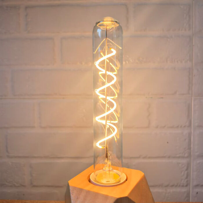T30 185 clear glass LED bulb with flexible spiral filament